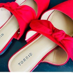 Torrid Red Slip On Mules